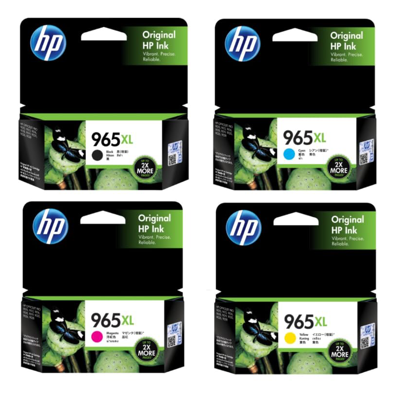 A Set Genuine HP 965XL B/C/M/Y Ink Cartridges