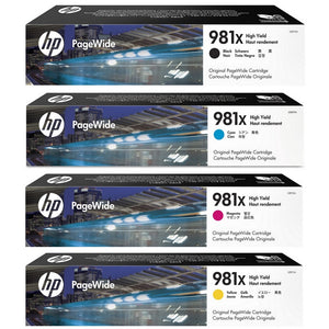 A Set Genuine HP 981X B/C/M/Y Ink Cartridges