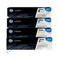 A Set Genuine HP CC530A - CC533A Toner Cartridges B/C/M/Y