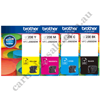 A Set of Genuine Brother LC23E BK/C/M/Y Ink Cartridges