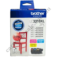 Genuine Brother LC3319XL Cyan, Magenta & Yellow Colour Pack