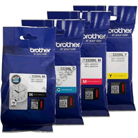 A Set Genuine Brother LC3329XL BK/C/M/Y Ink Cartridges