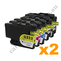 4 Black + 2 of each Colour LC3333 Compatible Ink Cartridges Comb