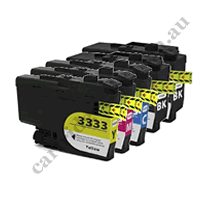 2 Black + 1 of each Colour LC3333 Compatible Ink Cartridges Comb