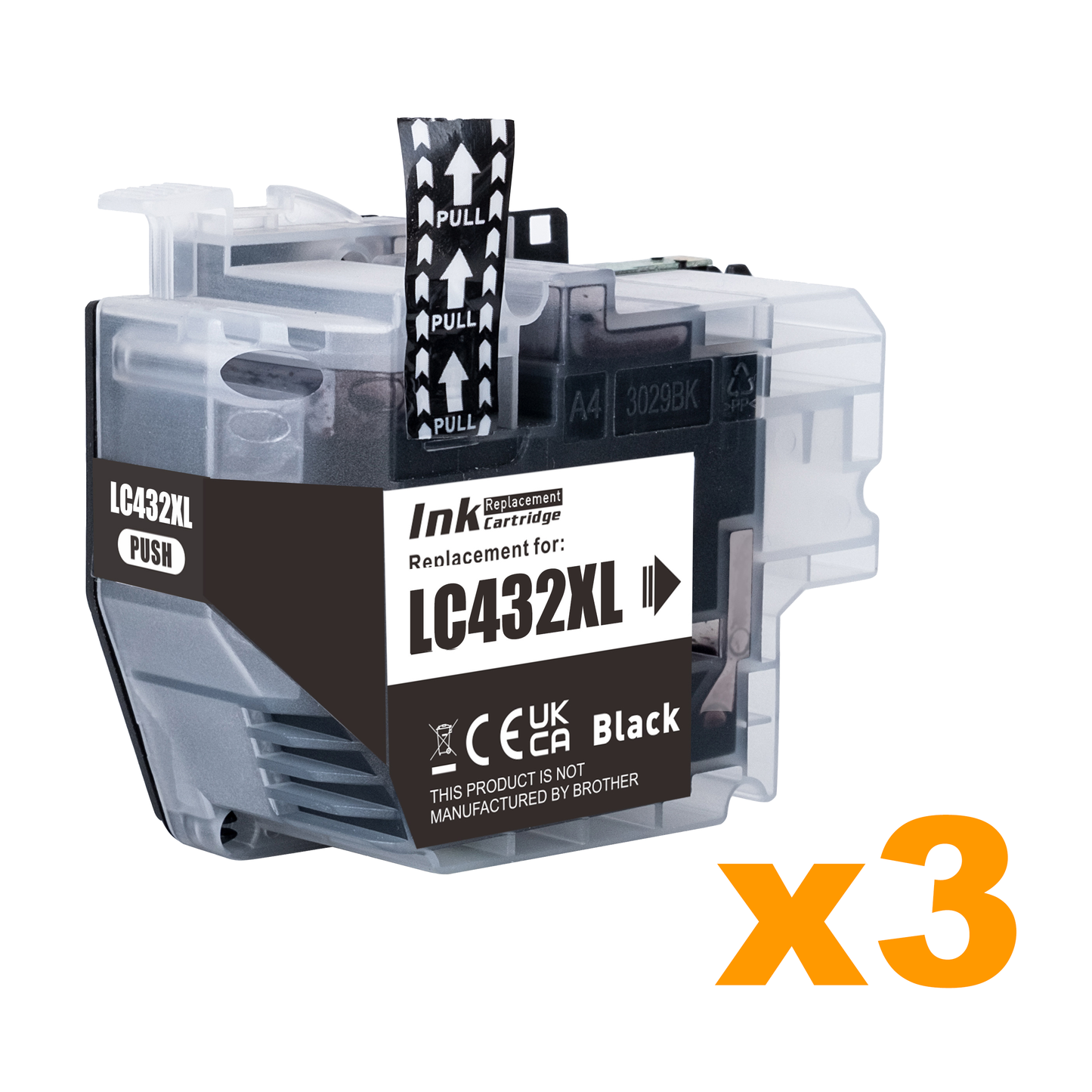 3 x Compatible Brother LC432XLBK