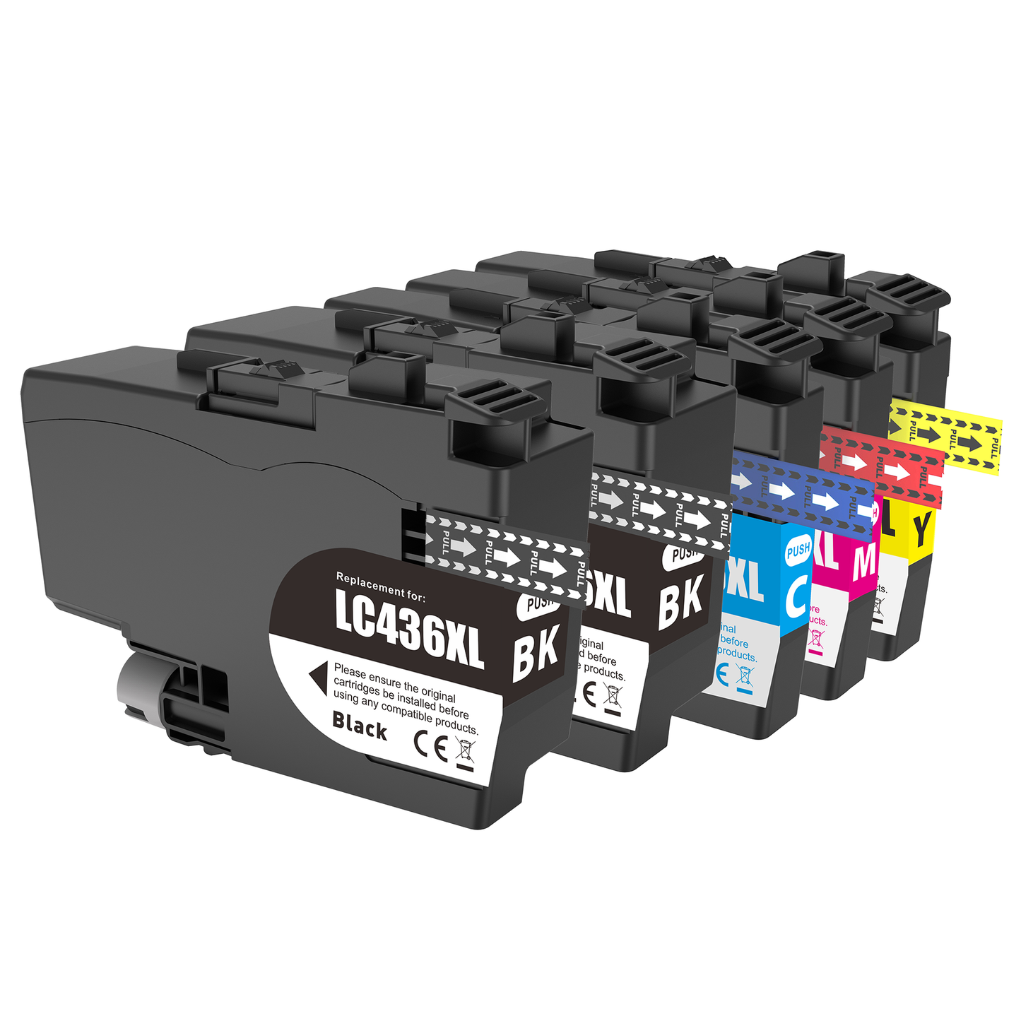2 Black + 1 of each Colour Compatible Brother LC436XL Ink Cartridges