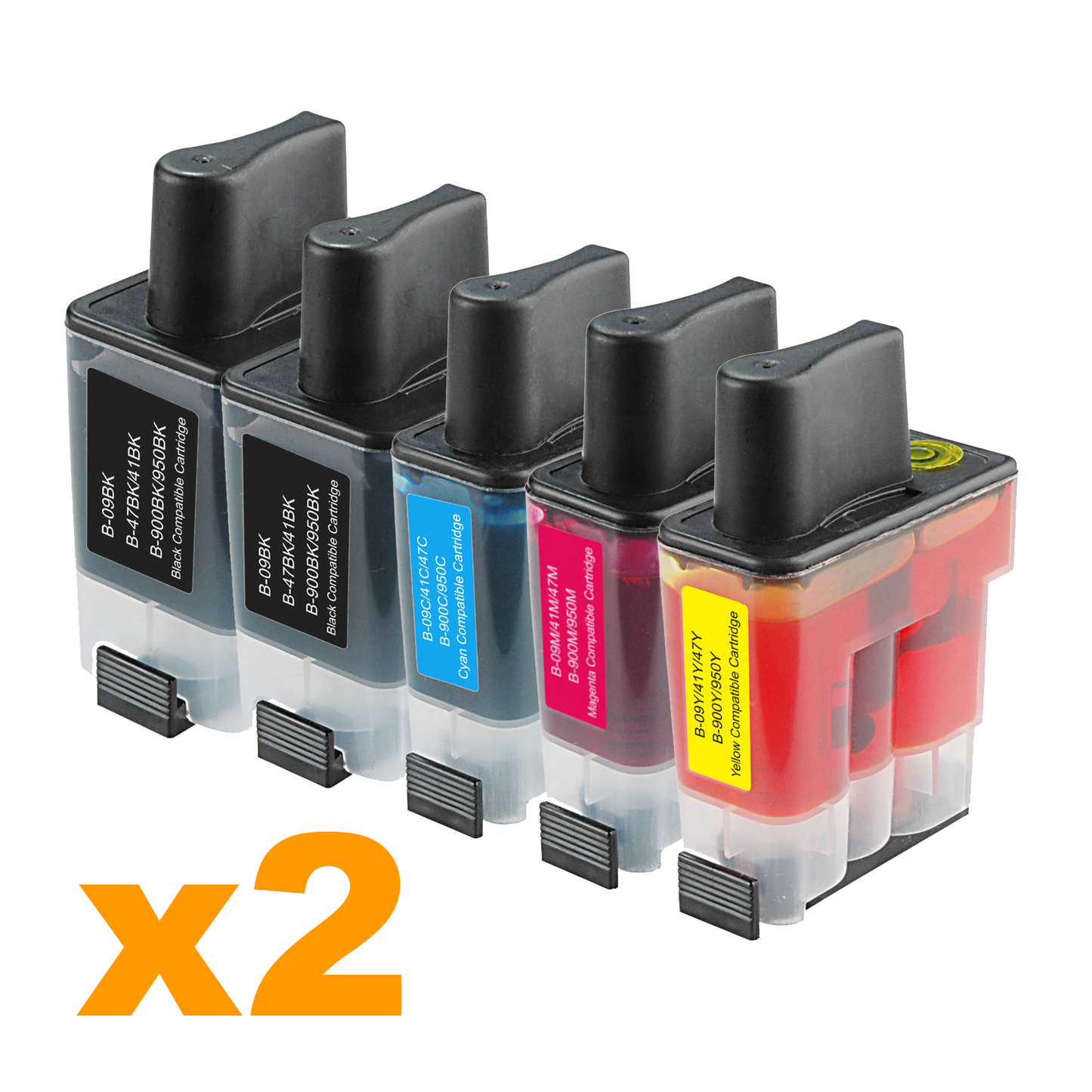 4 Black + 2 of each Colour LC47 Compatible Combo