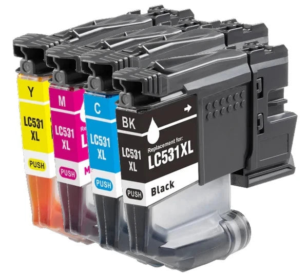 A Set Compatible Brother LC531XL Ink Cartridges BCMY