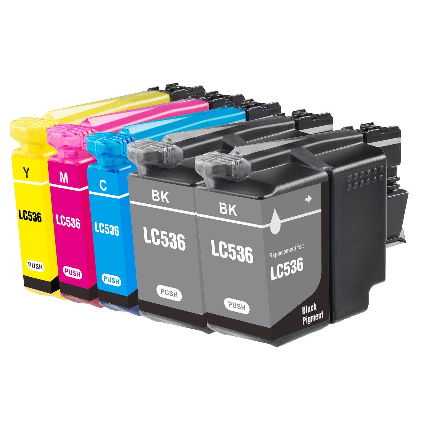 2 Black + 1 x C/M/Y Compatible Brother LC536 Ink Cartridges