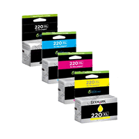 A Set Genuine Lexmark 220XL Cartridges BCMY