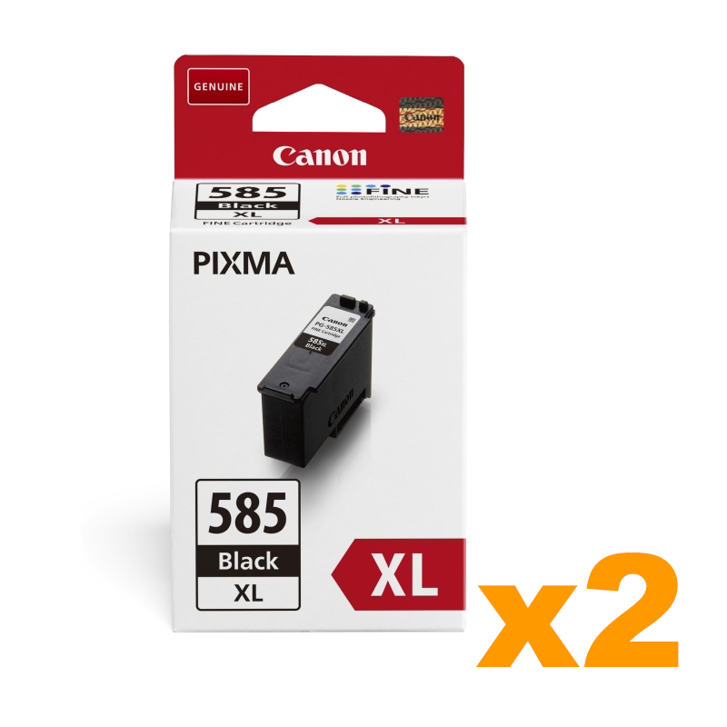 2 x Genuine Canon PG585XL High Yield Black Ink Cartridge