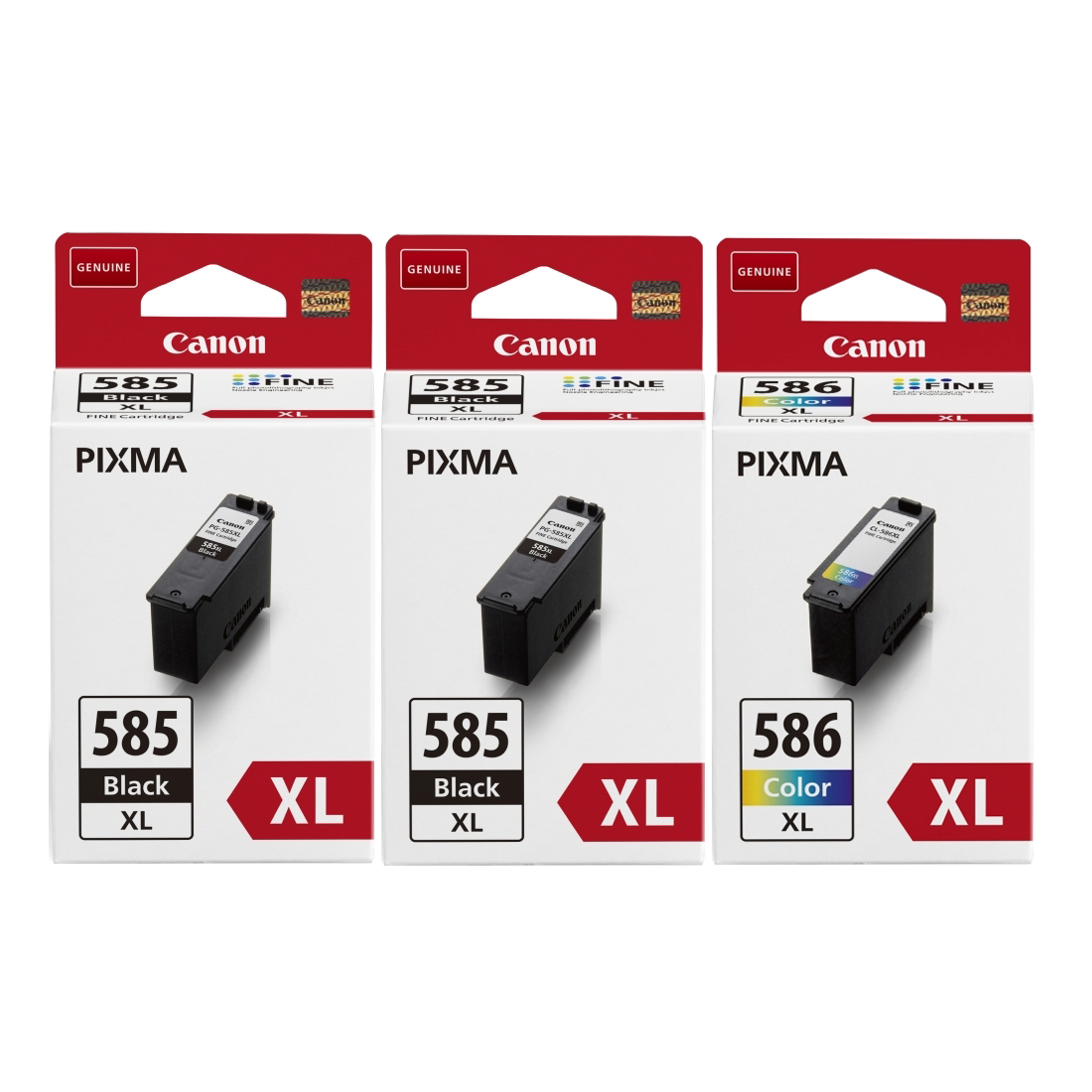 2 x Genuine Canon PG585XL + 1 x Canon CL586XL High Yield Triple
