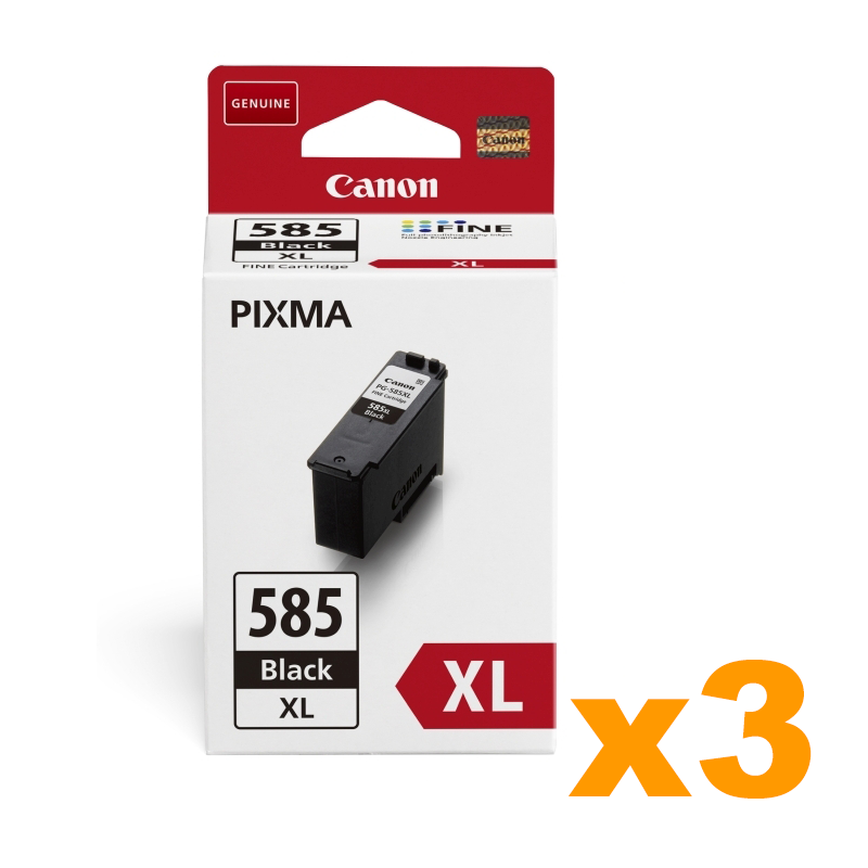 3 x Genuine Canon PG585XL High Yield Black Ink Cartridge