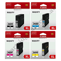 A Set Genuine Canon PGI2600XL B/C/M/Y Ink Cartridges