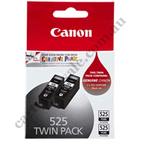 Genuine Canon PGI525BK Black Ink Cartridge - Twin Pack