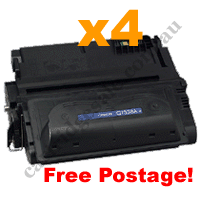 4 x Compatible HP 38A (Q1338A) Black Toner Cartridge Free Postag