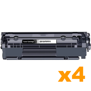 4 x Compatible HP 12A (Q2612A) Black Toner Cartridge
