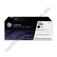 Genuine HP 12A (Q2612AD) Black Toner Cartridge Twin Pack