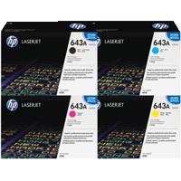 A Set Genuine HP Q5950A - 53A Toner Cartridges BCMY