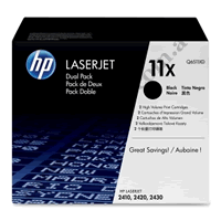 Genuine HP 11X (Q6511XD) Black Toner Cartridge - Dual Pack