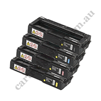 A Set Compatible Ricoh 407720 - 407723 Toner Cartridges B/C/M/Y