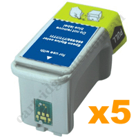 5 Compatible Epson T017 Black Ink Cartridges