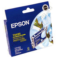 Genuine Epson T0495 Light Cyan Ink Cartridge