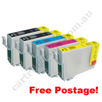 2 Compatible T2011/200XL Black+T2012-4/200XLCMY Combo + Free Pos