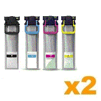 2 Sets Compatible Epson T10W1 - T10W4 High Yield Ink Cartridges