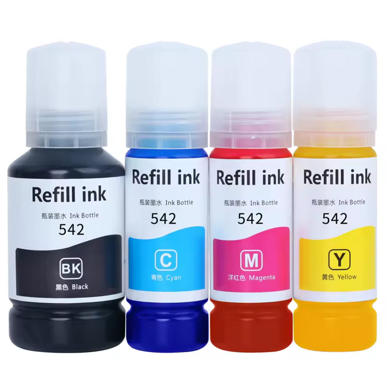 A Set Compatible Epson T542 EcoTank Ink Bottles BCMY