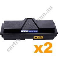 2 x Remanufactured Black Toner Cartridge for Kyocera TK1134