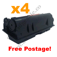 4 x Remanufactured Black Toner Cartridge for Kyocera TK164 FreeP