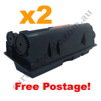 2 x Remanufactured Black Toner Cartridge for Kyocera TK174 FreeP