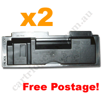 2 x Remanufactured Black Toner Cartridge for Kyocera TK18 FreeP