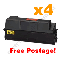 4 x Remanufactured Black Toner Cartridge for Kyocera TK330 FreeP