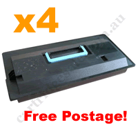 4 x Remanufactured Black Toner Cartridge for Kyocera TK410 FreeP