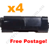 4 x Remanufactured Black Toner Cartridge for Kyocera TK55 FreeP