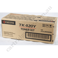 Genuine Kyocera TK820Y Yellow Toner Cartridge