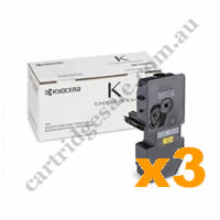 3 x Genuine Kyocera TK5224K Black Toner Cartridge