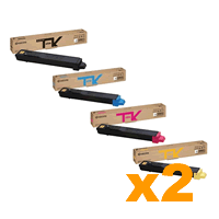 2 Sets Genuine Kyocera TK8119K,C,M,Y Toner Cartridges
