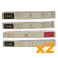 2 Sets Genuine Kyocera TK8339K,C,M,Y Toner Cartridges