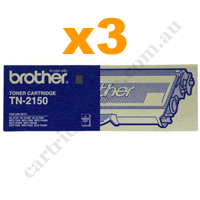 3 x Genuine Brother TN2150 Black Toner Cartridge