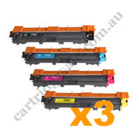 3 Sets Compatible Brother TN253BK TN257C/M/Y High Yield Toner Ca