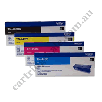 A Set Genuine Brother TN443 High Yield Toner Cartridges B/C/M/Y