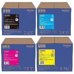 A Set Genuine Brother TN851 Toner Cartridges B/C/M/Y