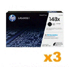 3 x Genuine HP W1480X (148X) Black Toner Cartridge