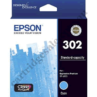 Genuine Epson T01W2/302 Cyan Ink Cartridge