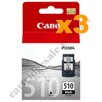 3 x Genuine Canon PG510 Black Ink Cartridge