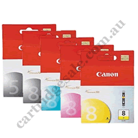 A Set Genuine Canon PGI5BK CLI8B/C/M/Y Ink Cartridges