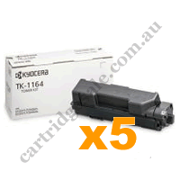 5 x Geunine Kyocera TK1164 Black Toner Cartridge